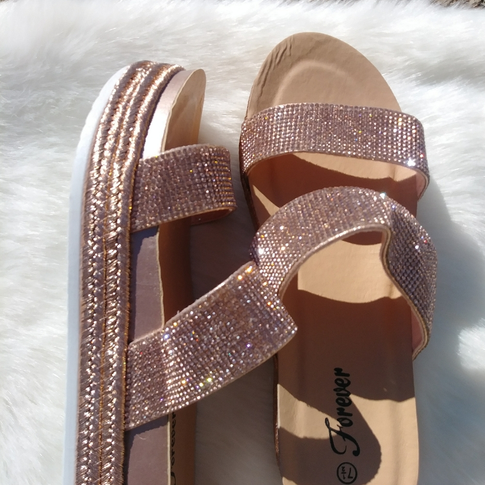 Forever Rhinestone Sandals - Picture 4 of 8